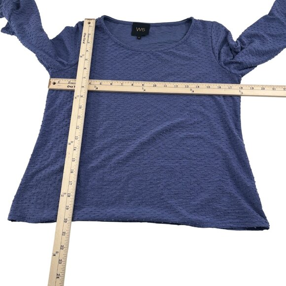 W5 Blue Textured Long Sleeve Top Size Small Swedish Dots Anthropologie - Picture 2 of 5